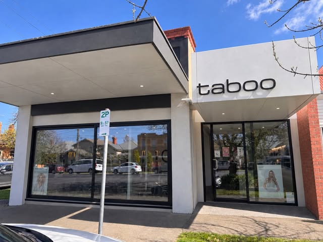 The Taboo shopfront on Ripon Street North, Ballarat